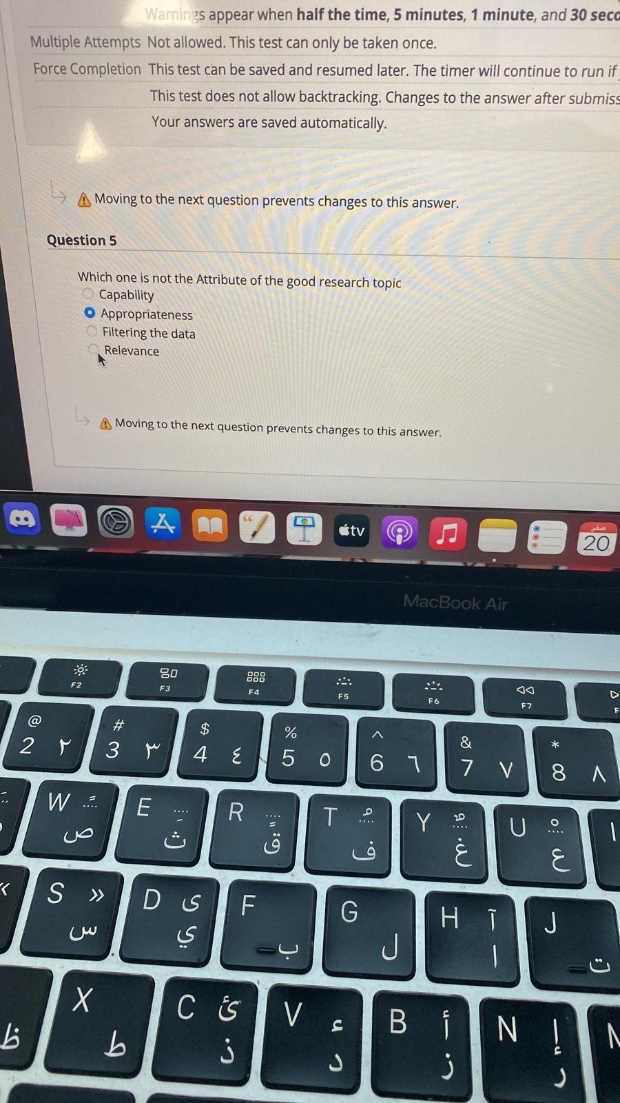 Research Methodology, 10 questions. Instructions