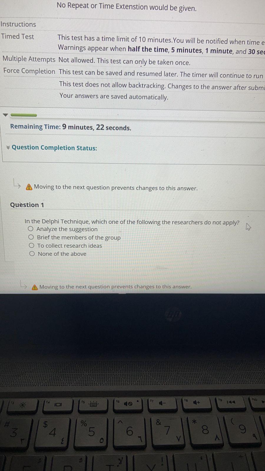 Research Methodology, 10 questions. Instructions