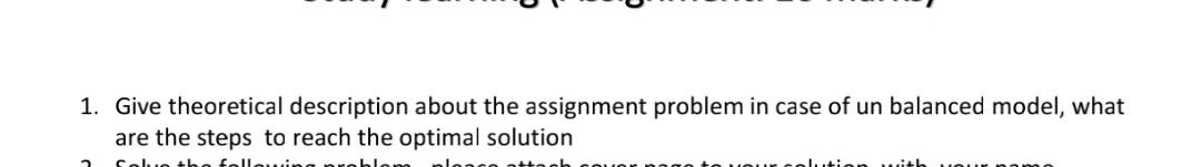 1. Give theoretical description about the