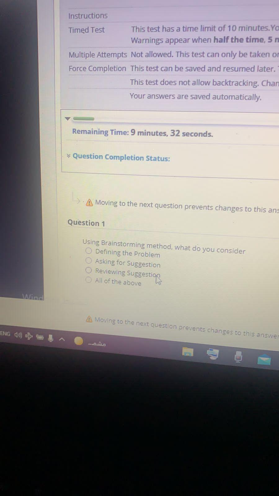 Research Methodology, 10 questions. Instructions