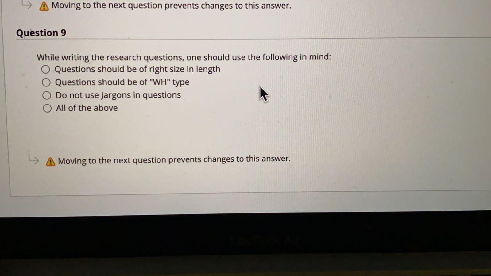 Research Methodology, 10 questions. Instructions
