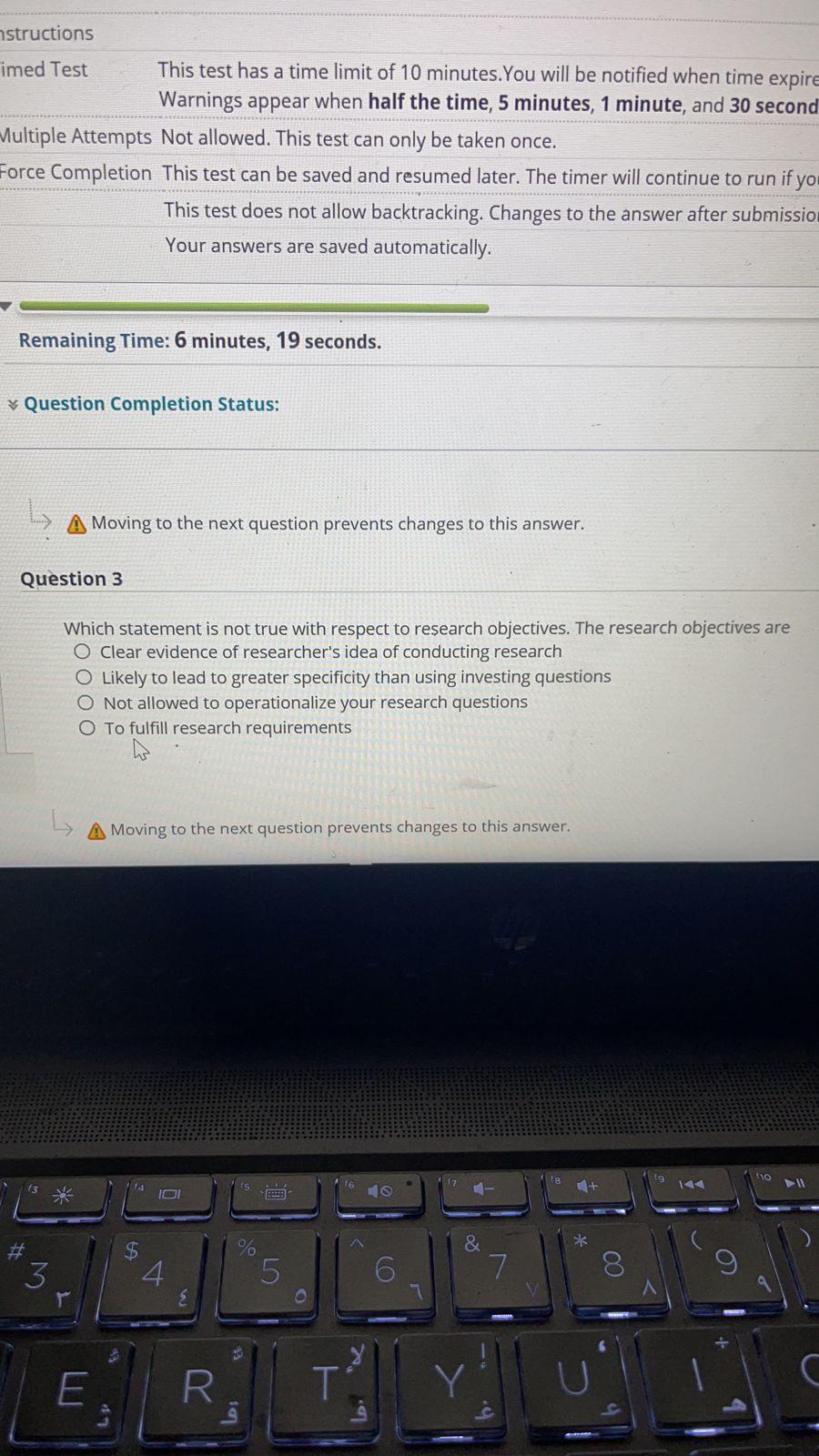 Research Methodology, 10 questions. Instructions