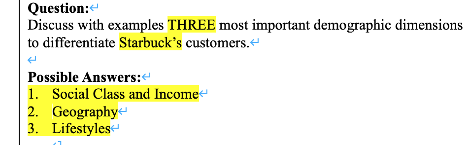 Question: Discuss with examples THREE most
