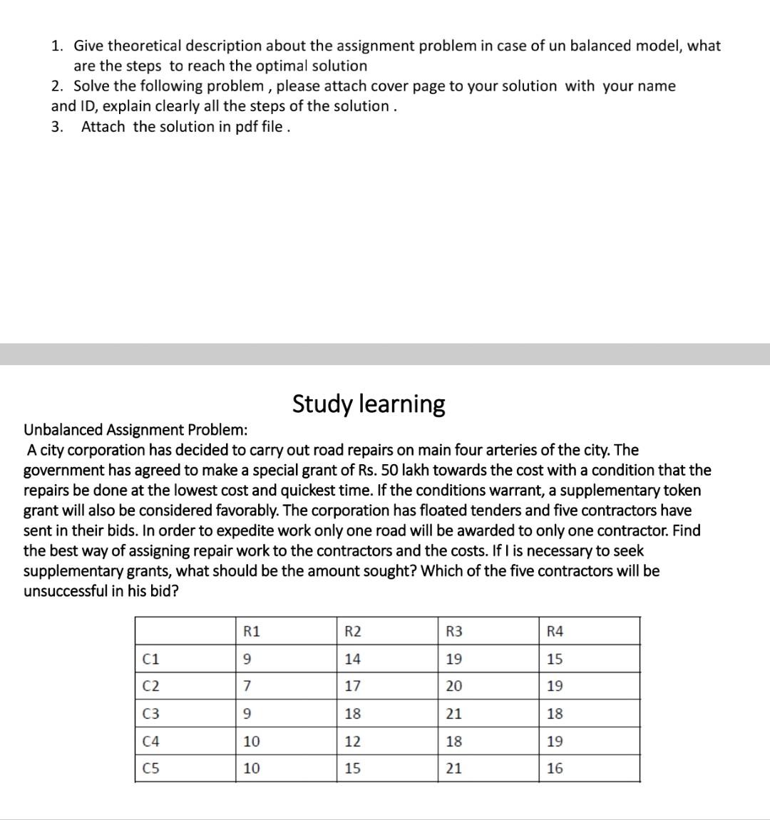 1. Give theoretical description about the