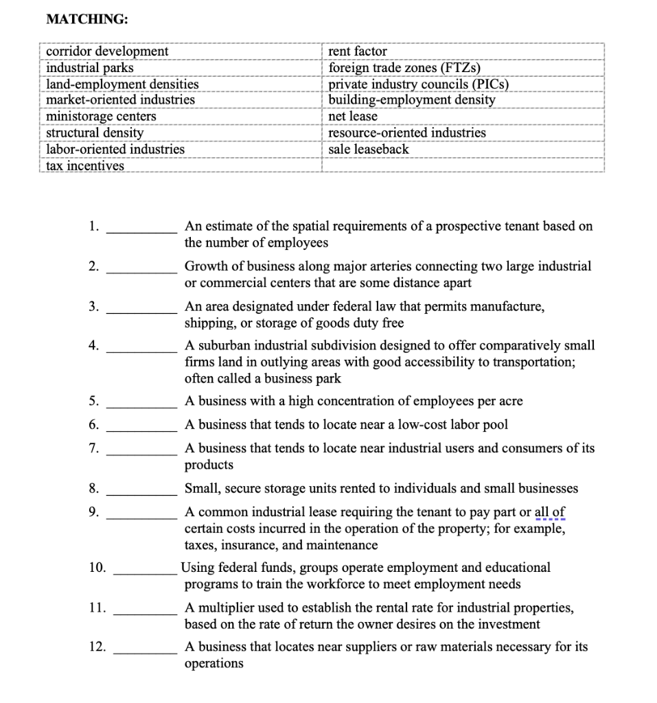 MATCHING: 1. An estimate of the spatial