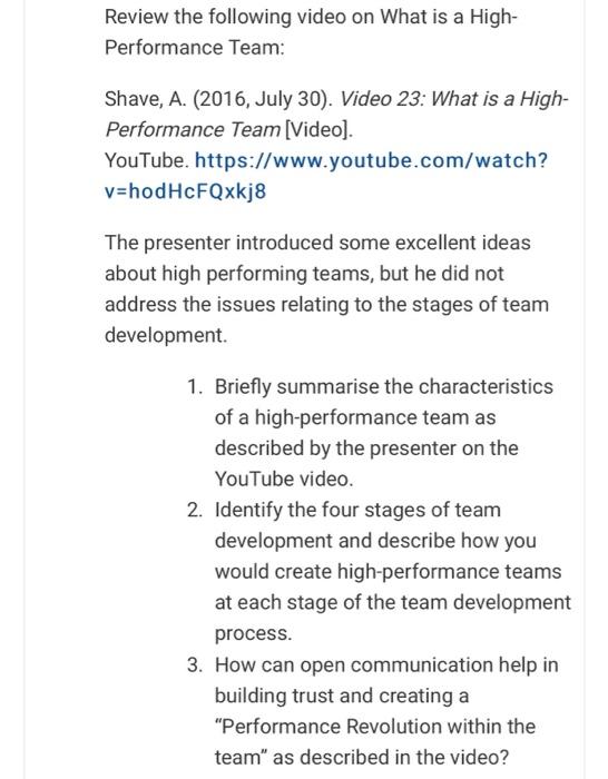 Review the following video on What is a High-