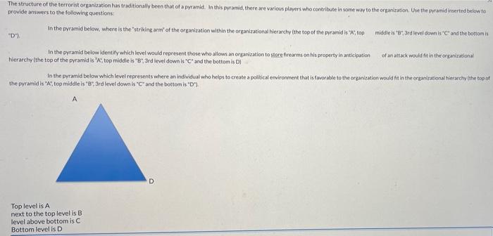 ,( The structure of the terrorist organization