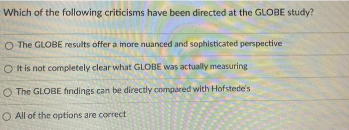 28 Which of the following criticisms have been