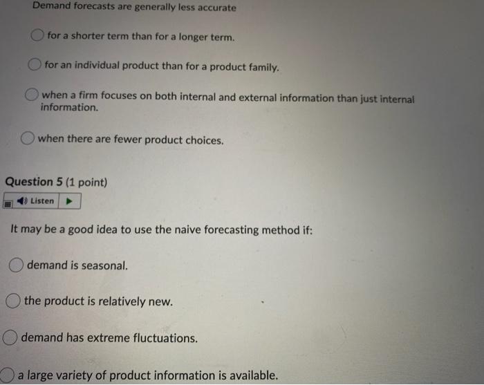 When using the exponential smoothing forecast, if