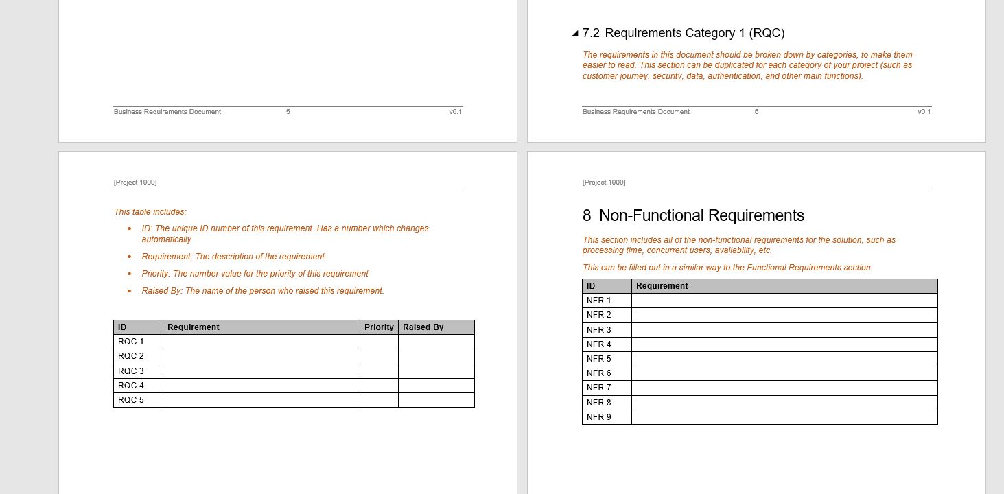 I need to create a Business Requirements Document