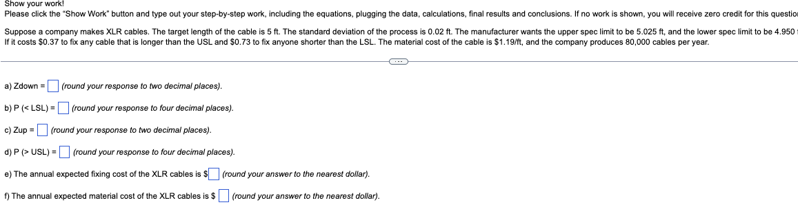 a) Zdown = (round your response to two decimal