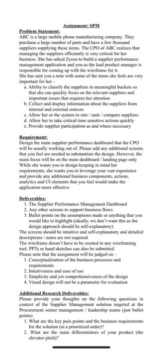 Assignment: SPM Problem Statement: ABC is a large
