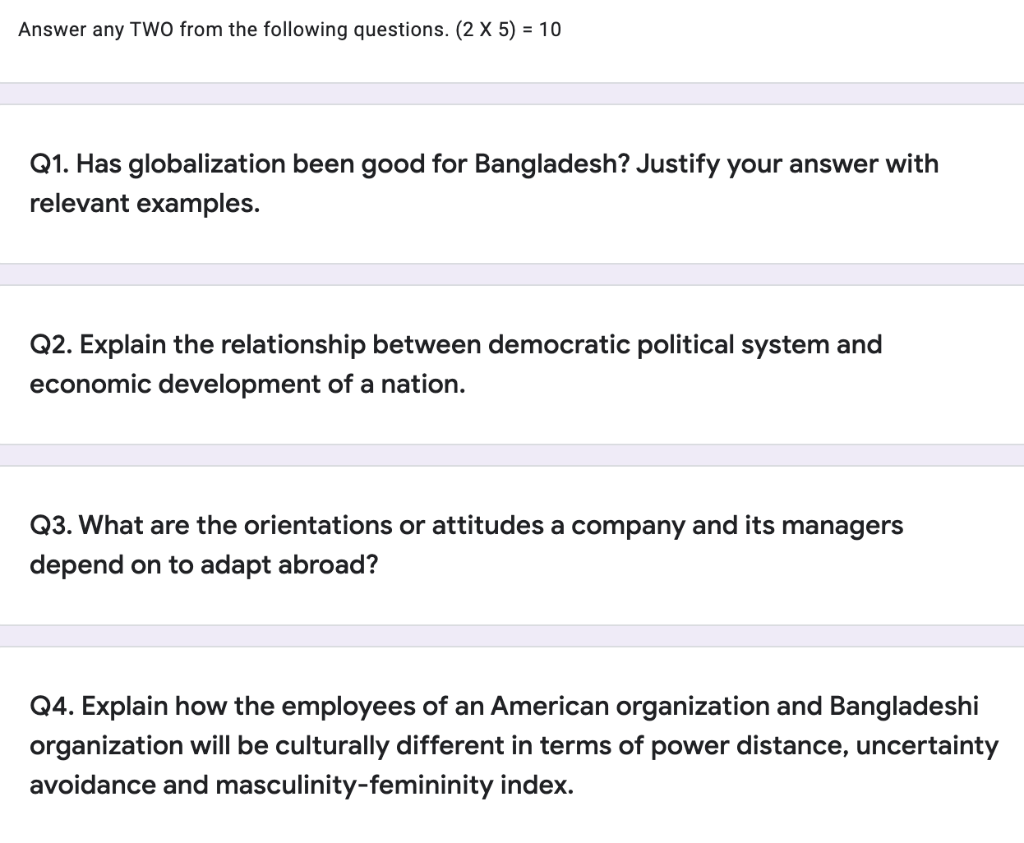 Answer any two questions. Each carries 5 marks.