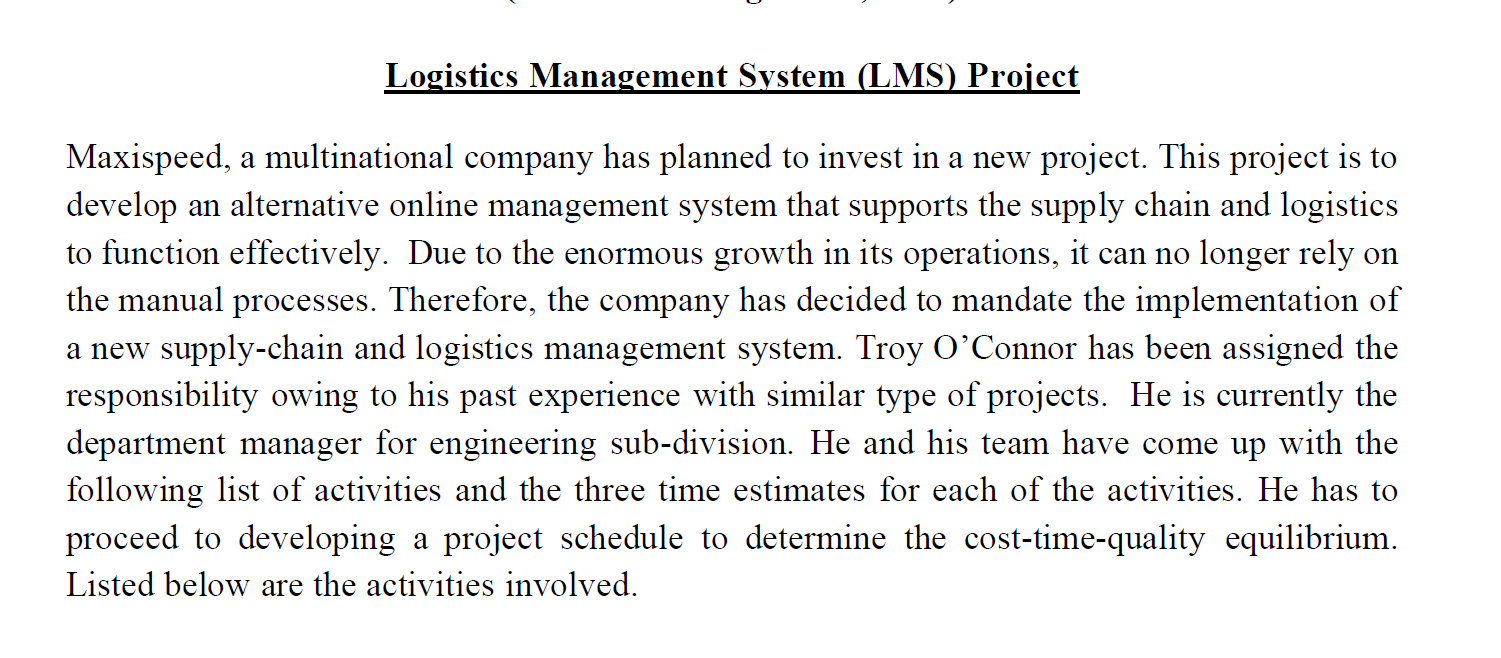 Logistics Management System (LMS) Project