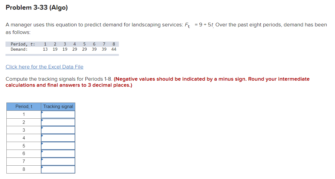 Period, t: 1 2 3 4 5 6 7 8 Demand: 13 19 19 29 29