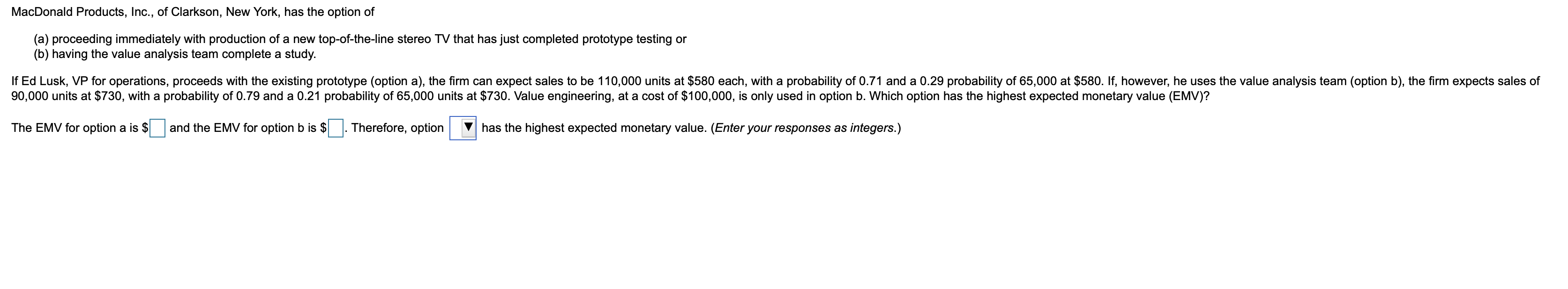 MacDonald Products, Inc., of Clarkson, New York,