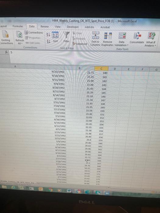 QUESTIONS: 1. Plot time series data (10 pts) 2.
