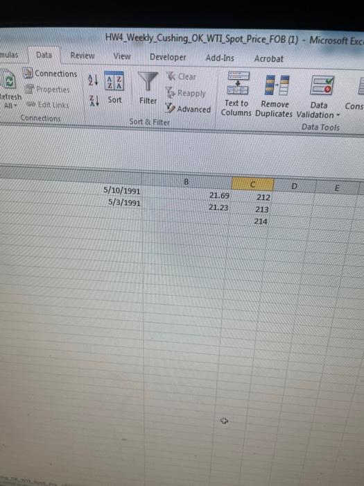 QUESTIONS: 1. Plot time series data (10 pts) 2.