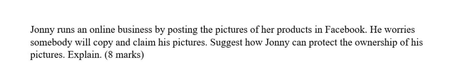 Jonny runs an online business by posting the