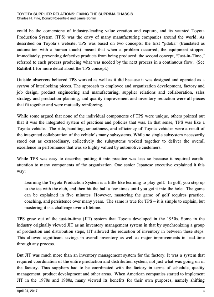 After Reading the Case. Clearly answer the