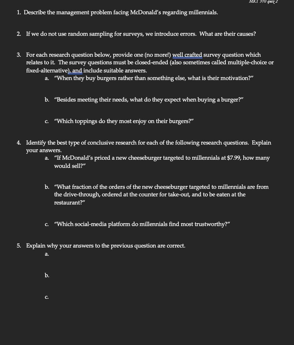 mi Management of McDonald's Corporation needs