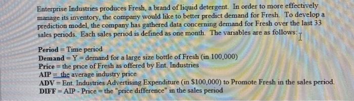 Enterprise Industries produces Fresh, a brand of