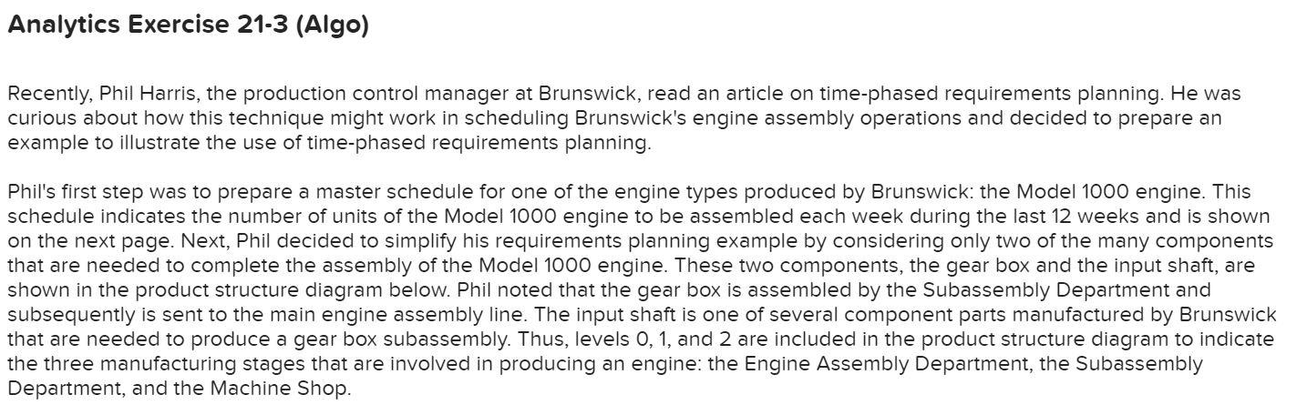 Analytics Exercise 21-3 (Algo) Recently, Phil