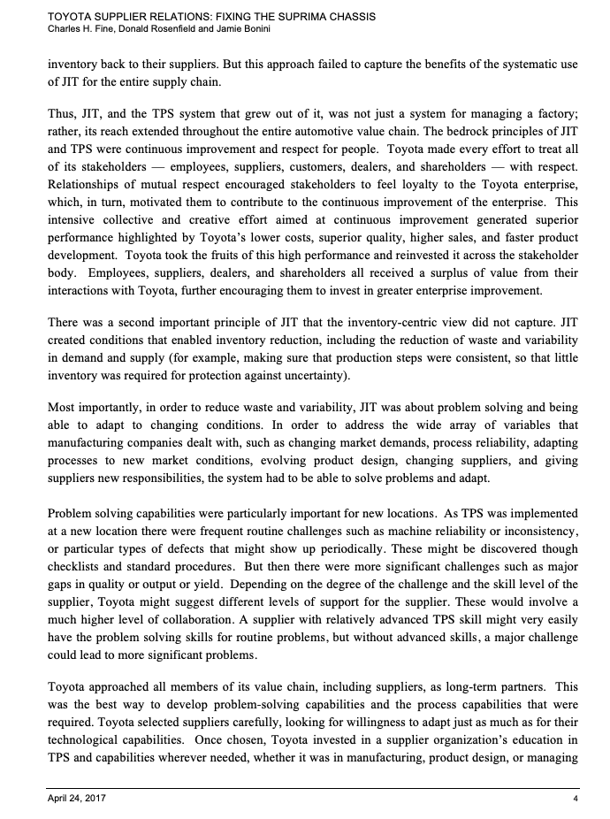 After Reading the Case. Clearly answer the