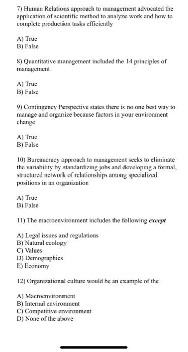 7) Human Relations approach to management