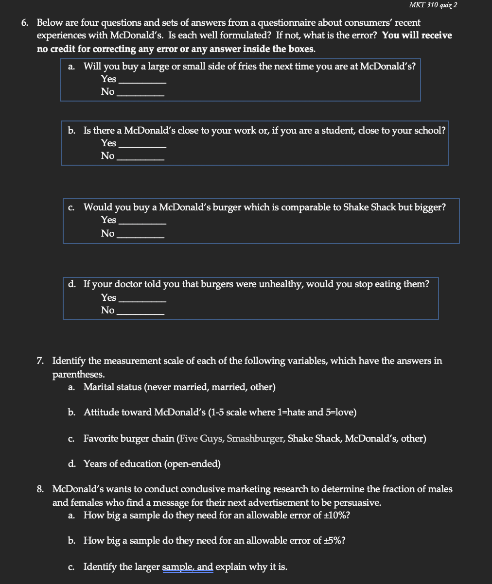 mi Management of McDonald's Corporation needs