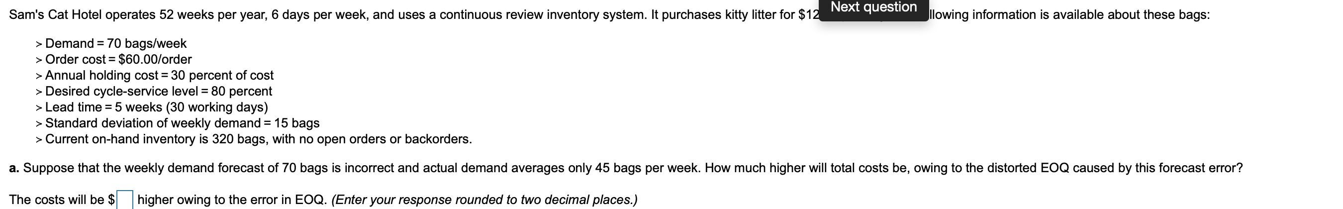 b. What should R be? c. An inventory withdraw of