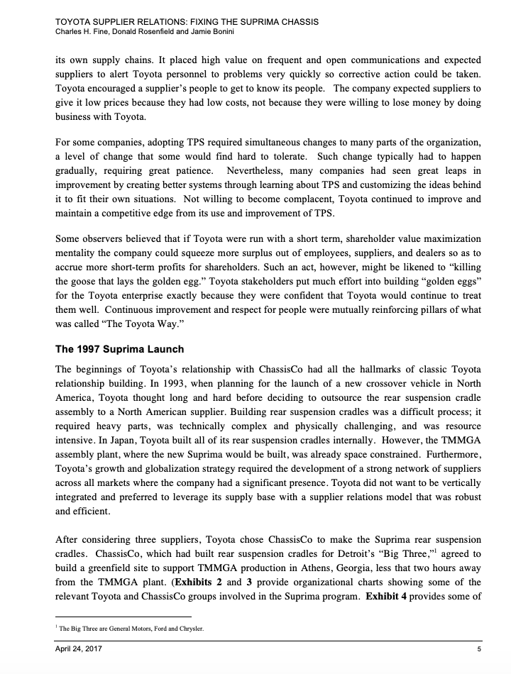 After Reading the Case. Clearly answer the