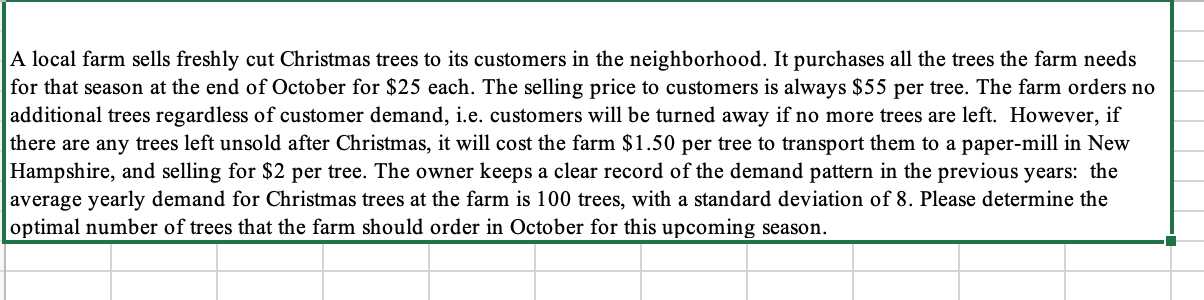 **Please show in excel including calculations** A