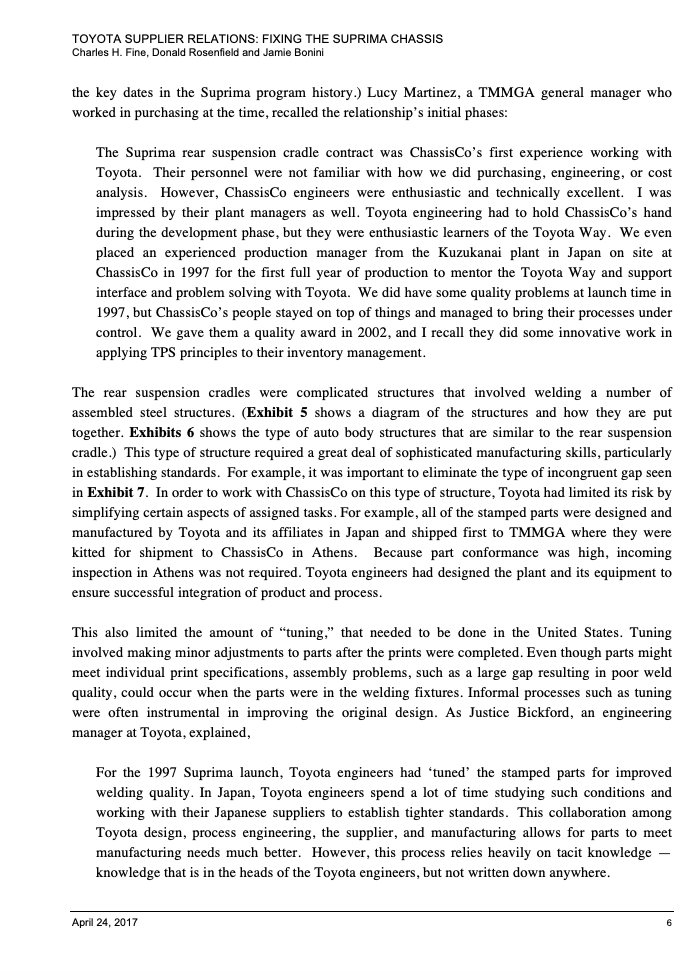 After Reading the Case. Clearly answer the