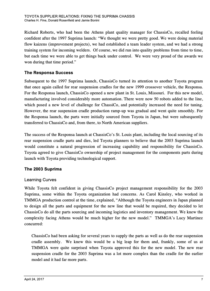 After Reading the Case. Clearly answer the