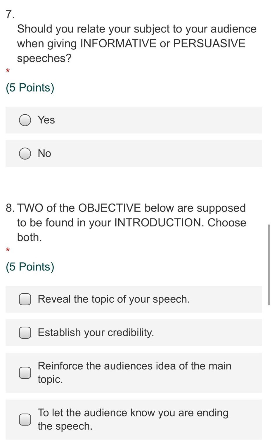 need answers 7. Should you relate your subject to