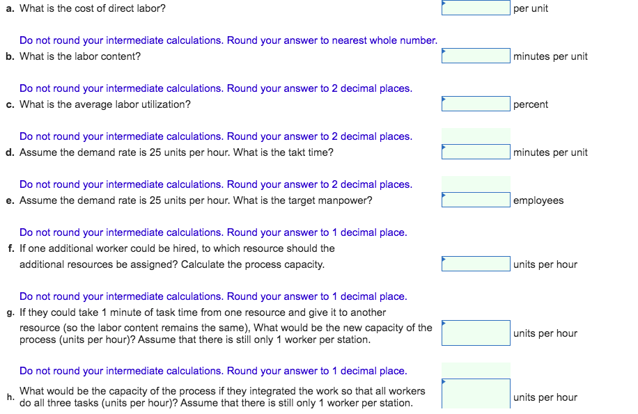 Consider a process consisting of three resources.