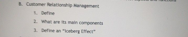 PC CLINIS B. Customer Relationship Management 1.