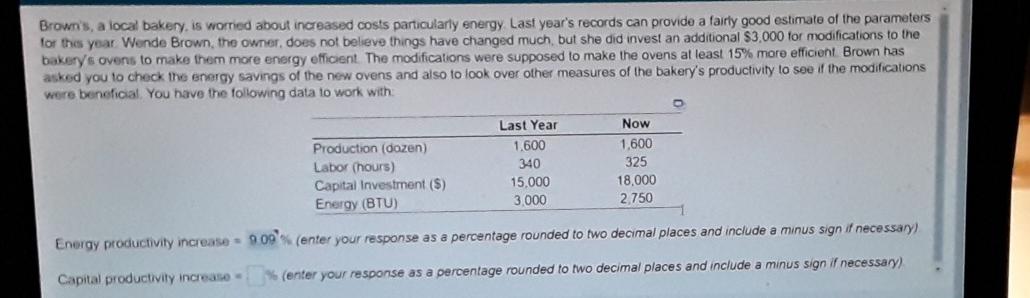 Brown's, a local bakery, is worried about