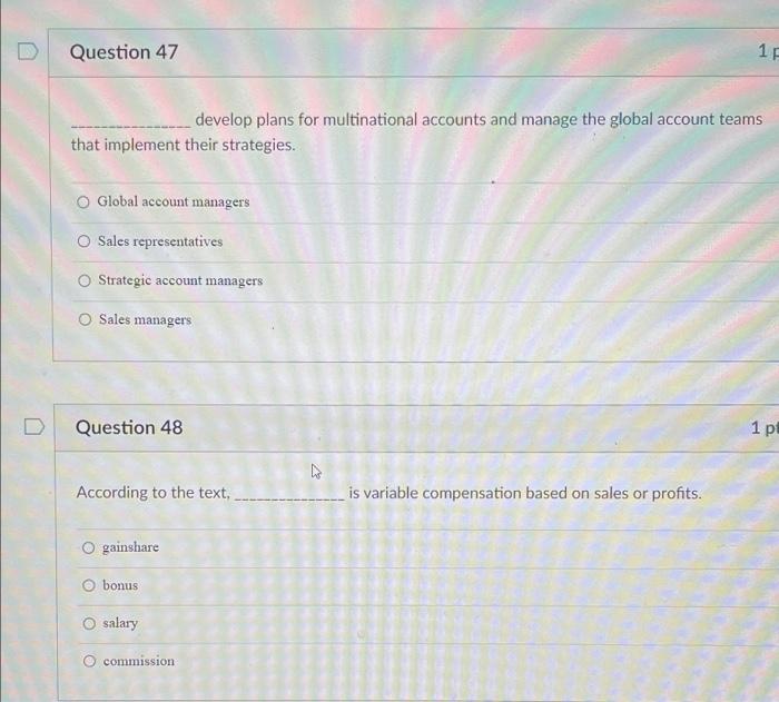 Question 47 17 develop plans for multinational