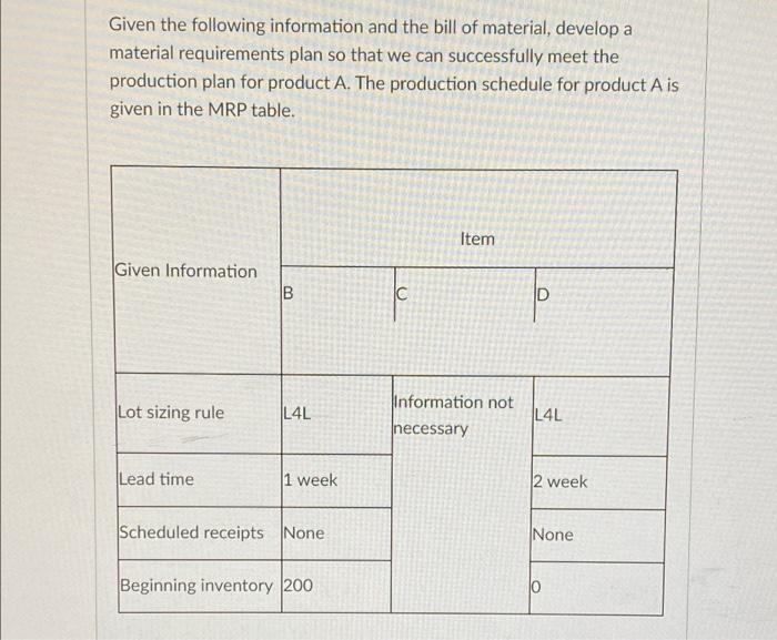 Q16 Given the following information and the bill