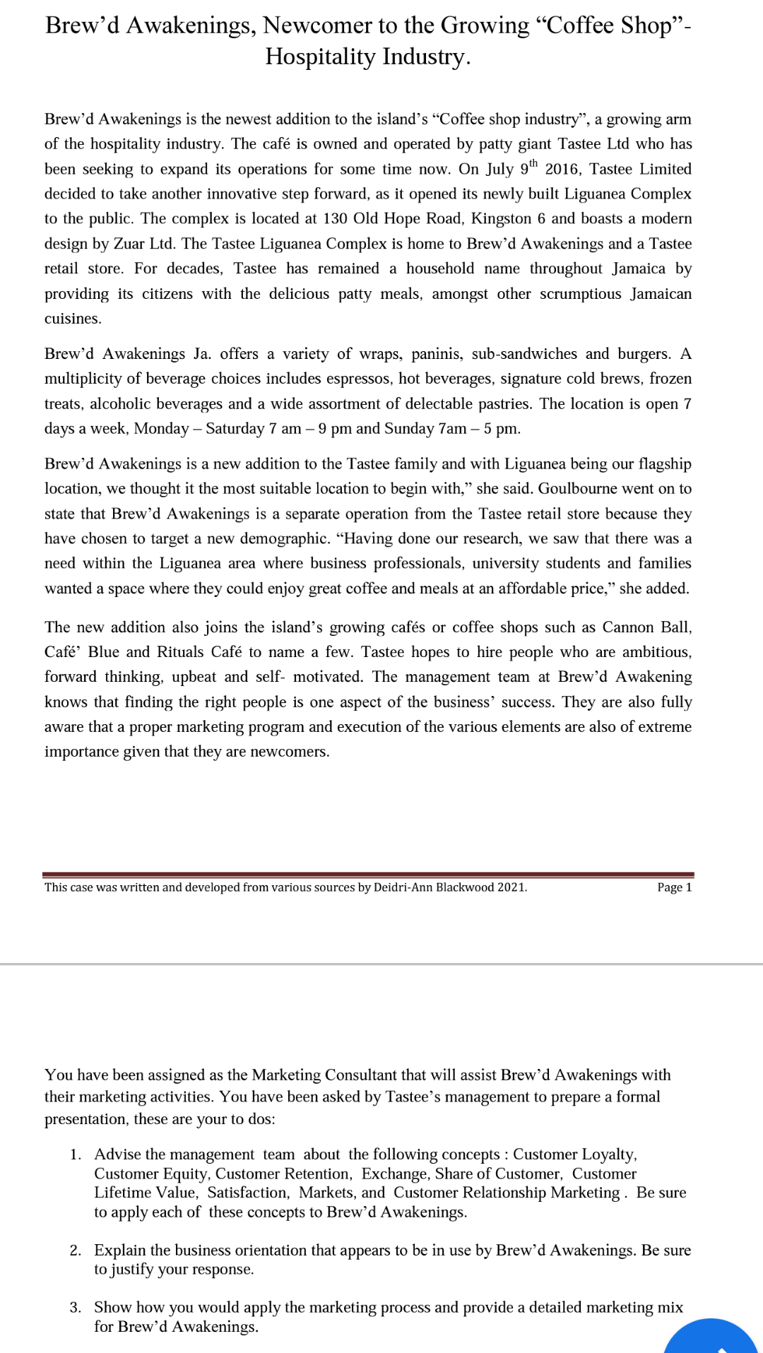 Brew'd Awakenings, Newcomer to the Growing Coffee