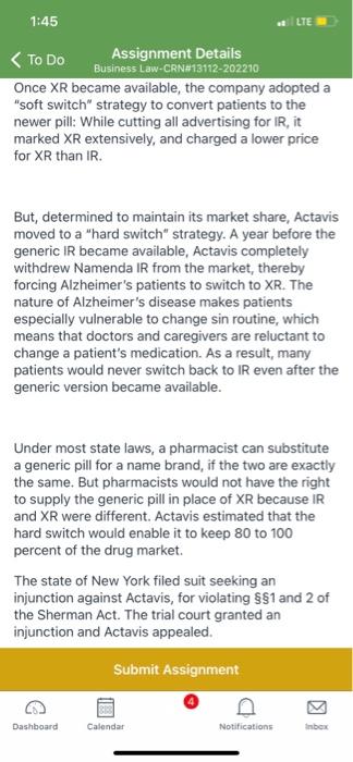 1:36 LTE < To Do Assignment Details Business