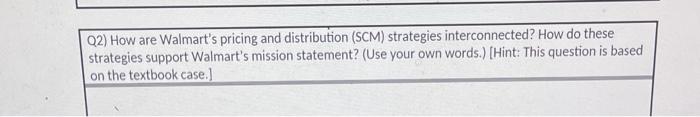 Q2) How are Walmart's pricing and distribution