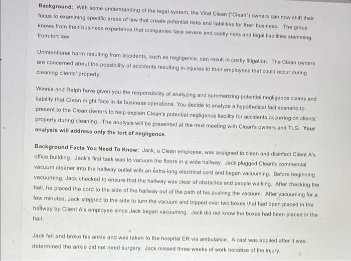 Background: With some understanding of the legal