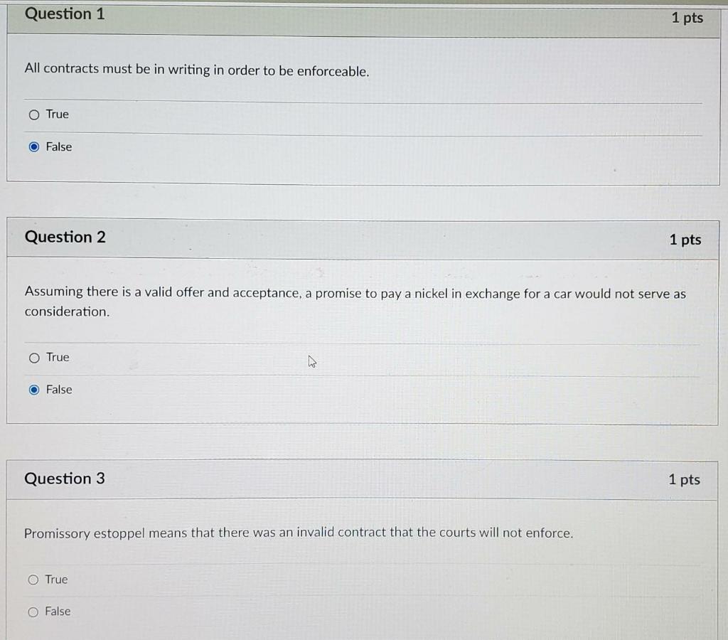 Question 19 1 pts A landscaping contract that