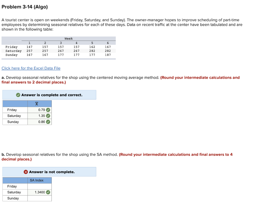 A tourist center is open on weekends (Friday,