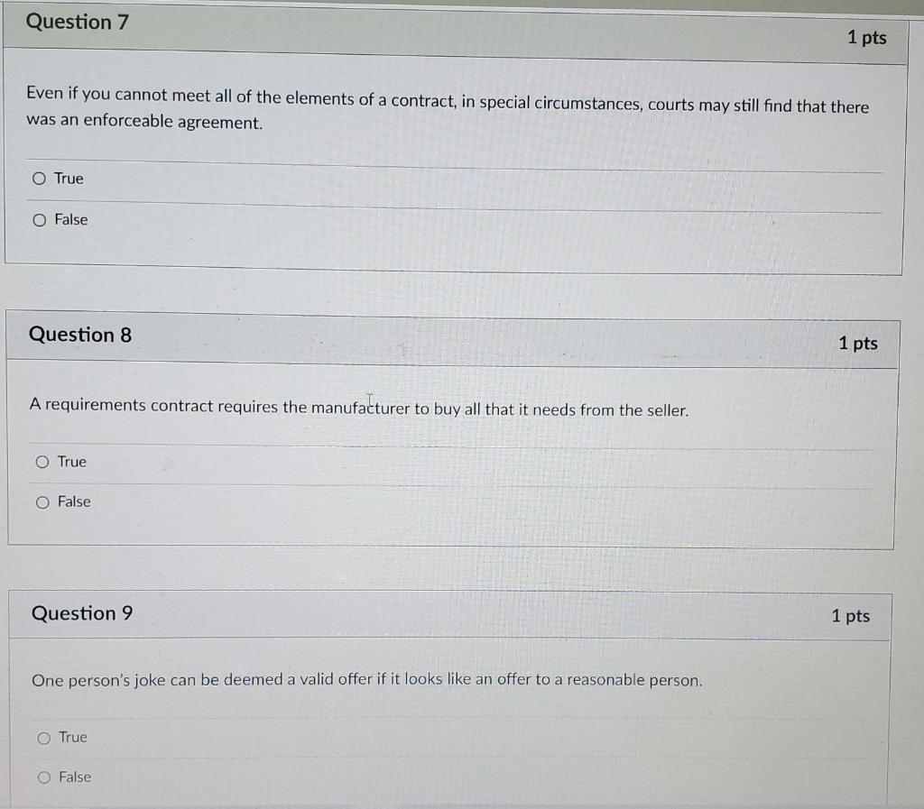 Question 7 1 pts Even if you cannot meet all of