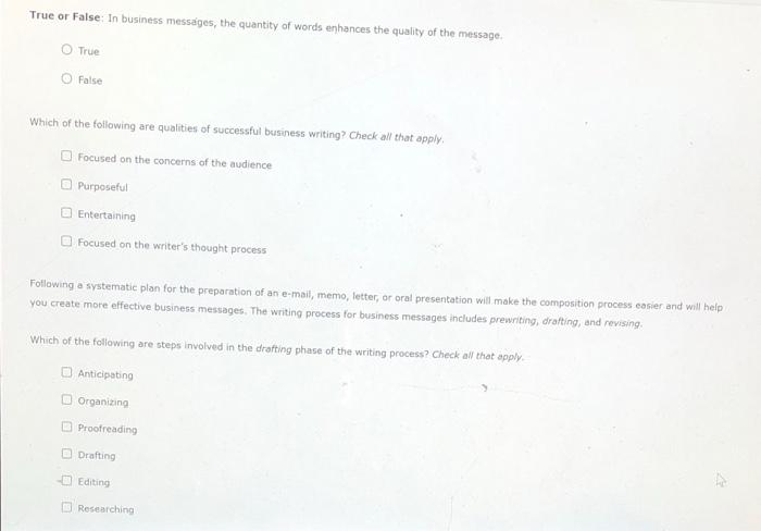 Pls answer!! tia :) Writing in a business