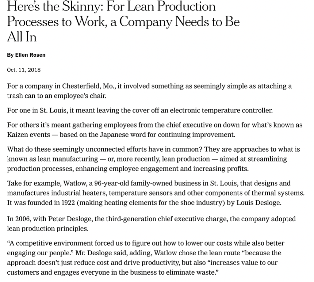 Discuss two lean characteristics as presented in